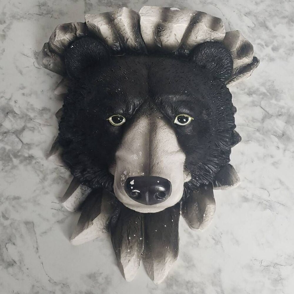 Faux Bear Head Wall Decor